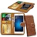 Produktbild N4U ONLINE - Clip on Serie PU- Leder Brieftasche Buch Hülle Für Huawei Honor 7 - Braun