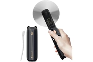 LETSCOL Handheld Mini Fan, 3 in 1 Hand Held Fan, Portable Travel Fan, Small Foldable Pocket Fan, Personal Desk Fan with Power Bank, Flashlight for Adults Women Makeup(Black)