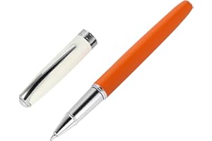 BOCIYER stylish Contrasting color Rollerball Pen set,Luxury Roller Ball Pen Gift Set for Men & Women,Fancy,Executive,Office,writing pens,with 0.5mm Black Extra 2 Refill(orange)