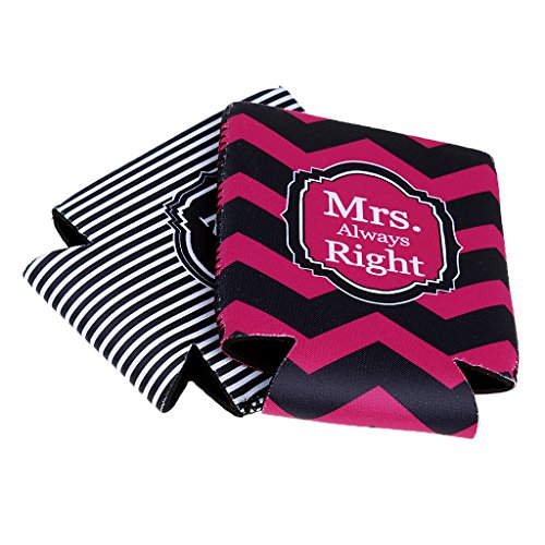 Bierflasche Gestreift Kühler Ärmel Halter Mr Mrs Rechts Hochzeitsbevorzugungs - 6