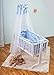 7 Pcs Crib Bedding Set with All-round Bumper 90x40 cm, Canopy & Bow - Pattern 4