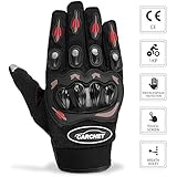 Guantes de Moto - CARCHET Guantes con Protección Dedo Completo Guantes de Pantalla Táctil Impermeables para Moto Ciclismo Táctico Deporte Aire Libre