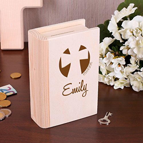 Striefchen® Spardose zur Taufe / Kommunion / Konfirmation als Buch aus Holz mit Gravur - 2