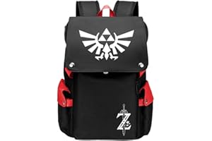 WANHONGYUE The Legend of Zelda Juego Cosplay Backpack Rucksack Mochilas Escolar Bolsa de Escuela Mochila para Portátil 15.6 Pulgadas Luminoso Rojo / 1