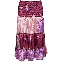 Mogul Interior Women's Strapless Tube Dress Skirt Silk Sari Casual Gypsy Chic S/M Maroon,Pink