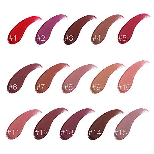 ROPALIA 15 Farben Matt Flüssigkeit Lippenstift Lippenwasserdicht Long Lasting Lip Farbe Lip Gloss - 5