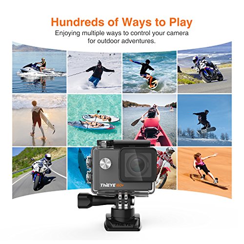 ThiEYE i60e 4K Camaras Deportivas de WiFi 12MP 1080P HD Cámara Impermeable de Acción Camera Pantalla de 2.0 pulgadas 170 ° de gran angular y 2 Batería - ThiEYE