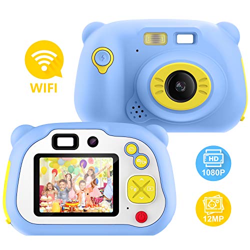 Pancellent Digitale Kamera für Kinder Robuste HD Kinderkamera 2,0 Zoll Farbdisplay 1200 Megapixel 1080p Videokamera mit 16 GB Speicherkarte und USB Kabel (blau)