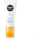 NIVEA Sun SPF 50 Hassas Yatıştıran Nemlendirici G&uuml;neş Y&uuml;z Kremi 50 ml, &Ccedil;ok Y&uuml;ksek G&uuml;neş Koruyucu,G&uuml;neş Alerjisine Karşı Korum