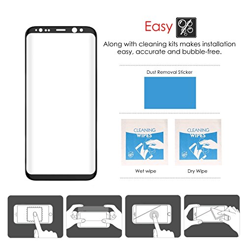 Galaxy S8  Protector de pantalla  3h Premium  3d cobertura completa   borde a borde  templado vidrio Protector de pantalla pel  cula de grosor HD Crystal Clear con 9H Dureza Para Samsung Galaxy S8  5 8  pulgadas