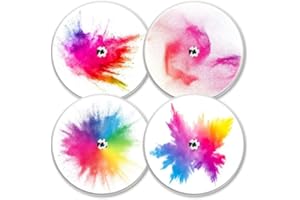 MySweetStitch | Naklejka na sensor Freestyle Libre 1 & 2 Sensor | Zestaw 4x Holi Festival | z otworem wentylacyjnym | Produkowane w Niemczech