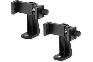 FAEFTY 2 Pièces Adaptateur Trépied Smartphone, Support de Trepied Telephone avec Trou de Vis 1/4" et Rotatif à 360°Compatible avec Samsung, Xiaomi, iPhone Support de Smartphone