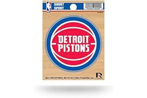 Rico Industries NBA Basketball Detroit Pistons Short Sport Aufkleber 9,5 x 12,5 cm gestanztes Team-Logo kurzer Sport-Aufkleber