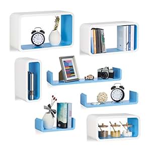 7 tlg Wandregal Set, Regalbrett schwebend, Hängeregal Wand, U-Form