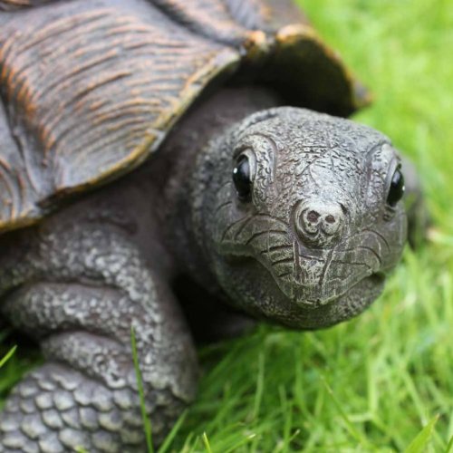 Hübsche Große Realistische Schildkröte, Garten Deko aus Kunstharz - 5