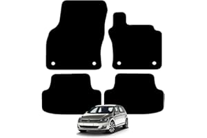 Carsio Carpet Car Mats For Volkswagen Golf MK7 2012 2017 4 Piece Set with 4 Clips Tailored Fit Floor Mat Complete Accessory Black Custom Fitted - All Weather, Anti-Slip Backing & Black Trim