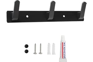 Sevenpers Percheros Pared, Perchero de Pared de Diseño Moderno con 3 ganchos para Entrada, Cocina, Baño, Dos Métodos de Instalación