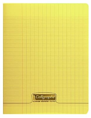 Clairefontaine 33369 Cahier Piqûre Couverture Polypropylène Plastique Transparent A5+ Papier Jaune