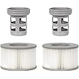 WuYan 2 Set of Hot Tub Spa Accessories for Mspa, Include 2pcs Replacement Screw-in Base Adaptor, 2pcs Inflatable Hot Spring Pool Filter