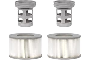 WuYan 2 zestaw akcesoriów spa do wanny z hydromasażem do Mspa, zawiera 2 szt. wymiennych wkręcanych adapterów podstawy, 2 szt. nadmuchiwanego filtra basenowego z gorącymi źródłami