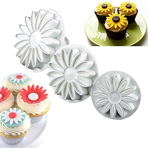 Anokay DIY 54tlg. Backen Fondant Stempel Tortendeko Ausstecher Ausstechformen Auswerfer Modellierwerkzeug Glätter Fondant Formen Marzipan-Messer Kuchendekoration Set Backen mit Spritzbeutel - 6