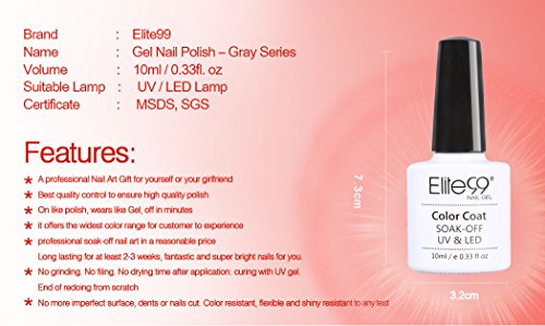 Elite99 UV LED nagellack gel shellac set nail polish set soak off gel Geschenk weinrot(12xStück 10ML) - 2