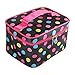 Discoball Lady Women Cosmetic Makeup Toiletry Travel Wash Bag Holder Mirror Case Organizer(Black + Multi-color spot)