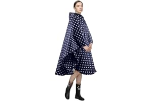 LAMA Wodoodporne ponczo przeciwdeszczowe, lekkie ponczo przeciwdeszczowe wielokrotnego użytku, płaszcz przeciwdeszczowy z kapturem i torbą do przenoszenia, dla dorosłych, kobiet, mężczyzn, aktywności