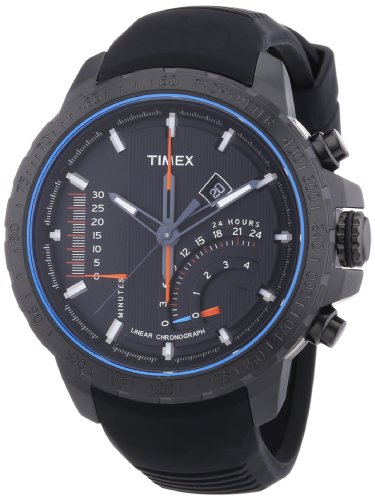 Timex Herren-Armbanduhr XL Timex IQ Linear Indicator Chrono Analog Quarz Kautschuk T2P272