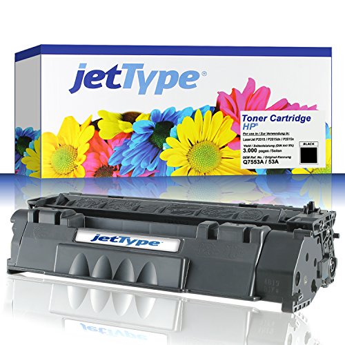 jetType Toner ersetzt HP Q7553A / 53A für HP LaserJet P2015 / P2015dn / P2015n / P2014, schwarz, 3.000 Seiten