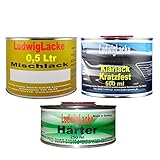 Lack LudwigLacke 1,25 Liter Set für Mercedes Brillantsilber Farbcode: 744 Baujahr 1991 - 2006 Metallic Lack 0,5 Liter spritzfertiger Basislack 0,5 Liter Klarlack und 0,25 Liter passender Härter