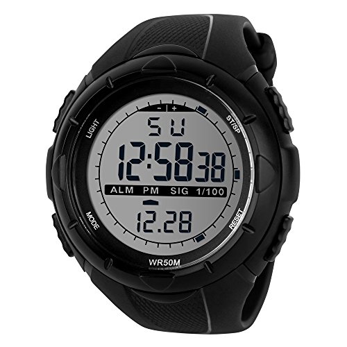 TTLIFE 1025 Unisex Multi-Funktions-Digital-LED-Quarz-Uhr-Wasser-beständige elektronische Sport-Uhren