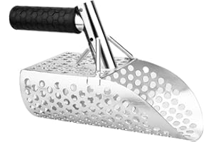 AIRLESS SJG Pelle à Sable, Accessoires de Détection de Métaux, Pelle de Détection en Acier Inoxydable, Pelle à Sable de Métaux Rapide avec Trou Hexagonal, Utilisée pour la Chasse aux Trésors sur la Plage