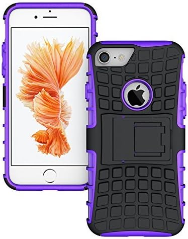 iPhone 8 / iPhone 7 Case, TERF Apple iPhone 8 / 7 Cover Impact Resistant Rugged Armour Dual Layer Hybrid Hard Back Shockproof Protection For The Harshest of conditions [ Kickstand For Outdoor Use ] For iPhone 8 (2017) / iPhone 7 (2016) [4.7 inch] - Purple