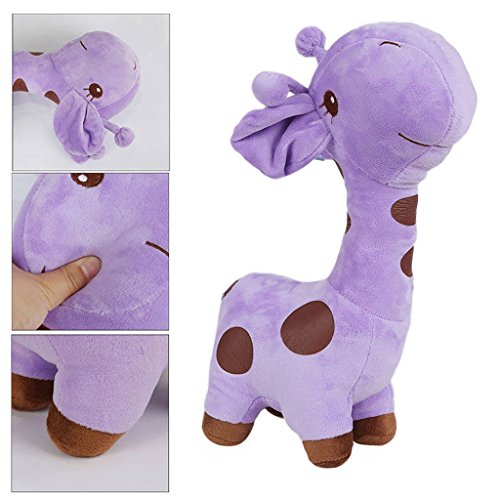 Nette Giraffe Weiche Plüschspielzeug Kinder Tier Geschenk Gestopft – Lila - 2