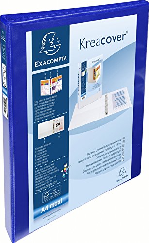 Exacompta 51840BODSE - Carpeta personalizable  A4  4 anillas  16 mm  azul  1 unidad