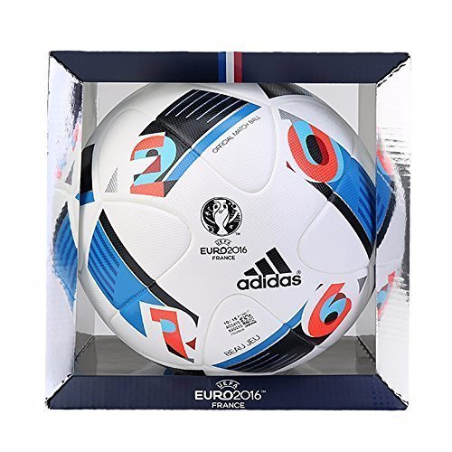 adidas Herren Ball EURO 2016 Official Match, White/Bright Blue/Night Indigo, 5, AC5415 - 2