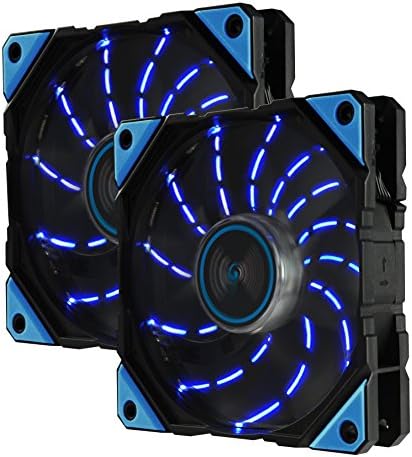 Enermax D.F.VEGAS 120mm Dust Free Rotation Technology Blue LED High Performance with PWM speed control Case Fan Twin Pack, UCDFV12P-BL-T