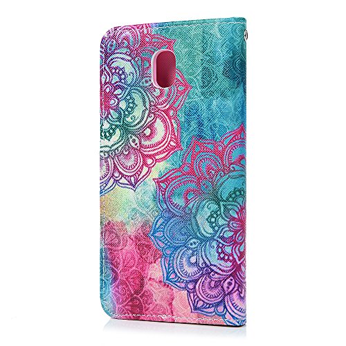 Funda para Samsung Galaxy J7 2017 Libro con Tapa  YOKIRIN Carcasa TPU Silicona Suave Leather Cuero Impresi  n Soporte con Cierre magn  tico Billetera Ranura de Tarjeta - Totem flor