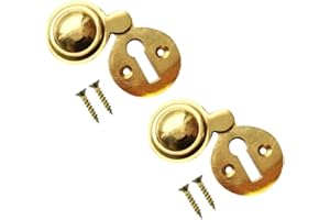 TERF® Polished Brass Victorian Escutcheon Covered 35mm Keyhole Cover Escutcheon including Fixing Screw - Pack of 2