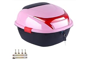 ‎KIMISS Motorrad-Tour-Heckbox, KIMISS Kofferraum-Gepäck-Top-Lock-Aufbewahrung Heckbox Helm-Gepäck-Aufbewahrung Topcase Große Kapazität Universal für Elektromobile (Rosa, große Größe)