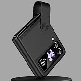 Coverzone Samsung Galaxy Z Flip 7 ile uyumlu Kılıf Galaxy Z Flip 7 ile uyumlu Katlanabilir Stand Olabilen El Askılı P&uuml;r&uuml;zs&uuml;z 