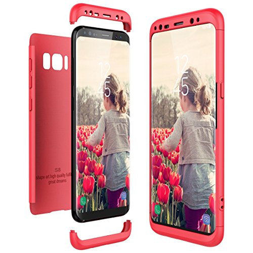 Qissy Carcasa Samsung Galaxy S8 Plus 3 in 1 Todo Incluido Anti-Scratch Ultra Slim Protective 360 PC Case Cover para Samsung Galaxy S8 S8 Samsung Galaxy S8 Plus Rojo Qissy Carcasa Samsung Galaxy S8 Plus 3 in 1 Todo Incluido Anti-Scratch Ultra Slim Protective 360 PC Case Cover para Samsung Galaxy S8 S8 Samsung Galaxy S8 Plus Rojo