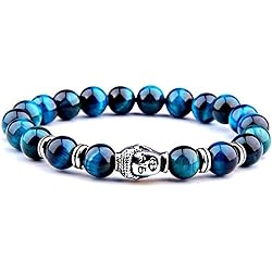 2 pcs Pierre Naturelle Oeil de Tigre Bracelet de Yoga Reiki Charme 7