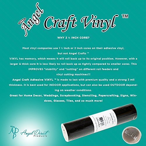 VINYL SELBSTKLEBEFOLIE SCHWARZ MATT 30.5 cm x 2.4 m Rolle Vinyl mit EXTRA STARKEM KERN für OPTIMALE Schnitthaftigkeit – geeignet für Cricut, Silhouette Cameo, Stanzen, Folienschneider – für DIY Heim Deko - 3