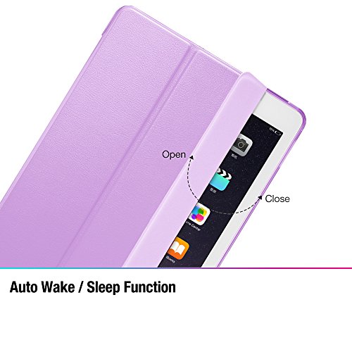 iPad Pro 12.9 (2015 Moell) Hülle, ESR® Auto Schlaf/Aufwachenen Funktion PU Ledertasche mit Translucent Rücken Abdeckung (Silikon Rahmen + Hart PC Zurück) mit Kühlloch Schutzhülle für iPad Pro 12.9 (Lila) - 3