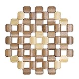 Kaku redondo de bambú mantel individual almohadillas de aislamiento contra hot para manteles individuales posavasos hueca de madera Copa Pot Mat Cocina Accesorios