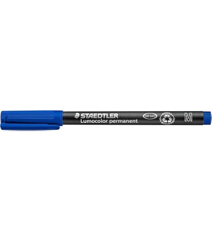 Staedtler Lumocolor Permanent Marker Blauw – Fijne Punt 0,6 Mm, Watervast, Navulbaar En Droogbestendig, Ideaal Voor Overheadprojectie