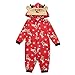 Produktbild Familie Schlafanzug Pyjama Weihnachten Baby Kinder Mama Papa Xmas Rentier Hausanzug Nachtwäsche Schlafanzug Pyjama Set Jumpsuit ABsoar Familienanzug Pyjamas (5 Jahre, Rot für Kinder)