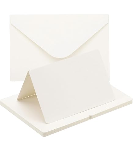 PATIKIL Blank Cards And Envelopes 4x6, 50 Set Half